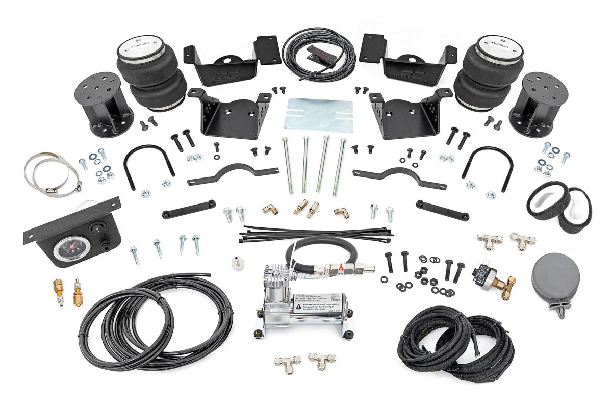 GMC Sierra 3500 HD Air Spring Kit - Rear - Rough Country - 3-5 Inch Lift Kit w/compressor - '20-'23